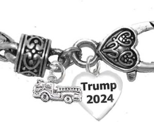 Firefighters’ For Trump, On A Adjustable Antique Wheat Chain Bracelet, What A Wonderful Gift For Yourself, Or A Friend, Or A Family Member, Or As A Donor Gift. Hypoallergenic-Safe, Nickel, Lead, And Poisonous Cadmium Free ©2022
