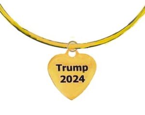 Trump 2024, Gold Heart On A Adjustable Beautiful Gold Bangle Bracelet. What A Wonderful Gift For Yourself, Or A Friend, Or A Family Member, Or As A Donor Gift.Hypoallergenic-Safe. Metal Is Nickel, Lead, And Cadmium Free ©2022