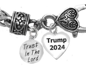Trust In God, Trump 2024 Heart, Adjustable Antique Wheat Chain Bracelet, What A Wonderful Gift For Yourself, Or A Friend, Or A Family Member, Or As A Donor Gift. Hypoallergenic, Nickel, Lead, And Poisonous Cadmium Free ©2022