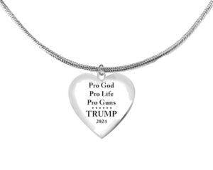 A Pro God, Pro Life, Pro Gun Heart On A Beautiful Adjustable Snake Chain, What A Wonderful Gift For Yourself, Or A Friend, Or A Family Member, Or As A Donor Gift. Hypoallergenic-Safe. No Nickel, Lead, And Cadmium In The Metal.©2023