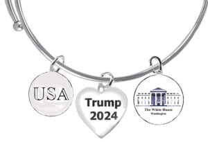 USA, Trump 2024 Heart, The White House, This Shows Where Donald Trump Is Going In 2024, On A Adjustable Miracle Wire Bracelet,  What A Wonderful Gift For Yourself, Or A Friend, Or A Family Member, Or As A Donor Gift. Hypoallergenic-Safe, No Nickel, Lead, Or Cadmium In The Metal.©2023