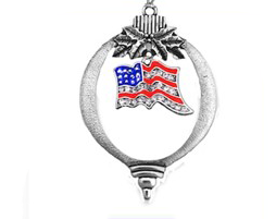 Christmas Ornament, Genuine Austrian Cut Crystal American Flag , On A Beautiful Christmas Ornament, With A Tie To Attach To Tree.What A Wonderful Gift For Yourself, Or A Friend, Or A Family Member, Or As A Donor Gift.