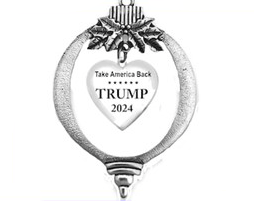 Christmas Ornament, Take America Back, Trump 2024, With A Tie To Attach To Tree. New, What A Wonderful Gift For Yourself, Or A Friend, Or A Family Member, Or As A Donor Gift. ©2021