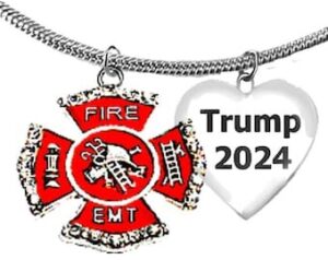 EMT-Firefighters’ For Trump, Red Maltese Cross On A Adjustable Snake Chain Necklace, What A Wonderful Gift For Yourself, Or A Friend, Or A Family Member, Or As A Donor Gift.Hypoallergenic, Nickel,Lead,And Poisonous Cadmium Free.