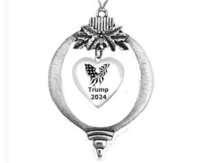 Trump Christmas Ornament, Eagle With American Flag Wings, 2024, With A Tie To Attach To Tree. What A Wonderful Gift For Yourself, Or A Friend, Or A Family Member, Or As A Donor Gift.! Hypoallergenic-Safe