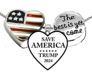 American Flag Heart,Save America Trump 2024,The Best Is Yet To Come,Adjustable Box Chain Necklace, What A Wonderful Gift For Yourself, Or A Friend, Or A Family Member, Or As A Donor Gift. Hypoallergenic-Safe.No Nickel,Lead,Cadmium