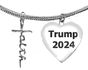 Faith In Cursive, Trump 2024 Heart, Adjustable Snake Chain Necklace, What A Wonderful Gift For Yourself, Or A Friend, Or A Family Member, Or As A Donor Gift. Hypoallergenic, Nickel, Lead, And Poisonous Cadmium Free ©2022