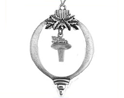 Symbolic Torch Of Liberty And Freedom, Christmas Tree Ornament, Fabulous Gift For Yourself, Family Member Or A Friend. With Silver Tie To Attach To The Tree.