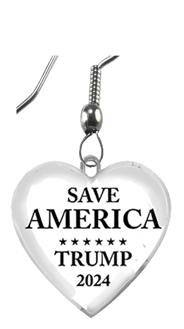 SAVE AMERICA, Trump 2024, Surgical Steel Fish Hook Earring. What A Wonderful Gift For Yourself, Or A Friend, Or A Family Member, Or As A Donor Gift. Hypoallergenic-Safe. Metal Is Nickel, Lead, And Cadmium Free. Free Shipping©2022