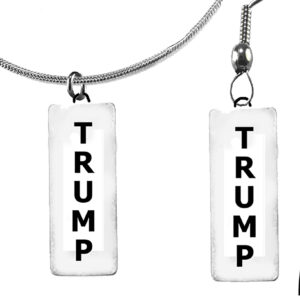 Special, Trump Set, Fishhook Earrings And Adjustable Snake Chain Necklace. What A Great Gift For Yourself, Or A Friend, Or A Family Member, Or As A Donor Gift.  Hypoallergenic-Safe, No Nickel, Lead Or Cadmium In The Metal. ©2023