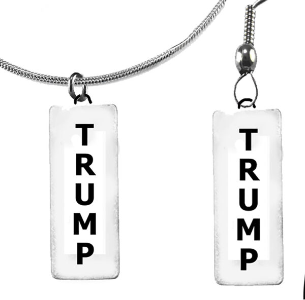 Special, Trump Set, Fishhook Earrings And Adjustable Snake Chain Necklace. What A Great Gift For Yourself, Or A Friend, Or A Family Member, Or As A Donor Gift.  Hypoallergenic-Safe, No Nickel, Lead Or Cadmium In The Metal. ©2023