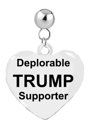 Deplorable Trump Supporter Heart Post Earrings, What A Wonderful Gift For Yourself, A Friend, Your Family, Or As A Donor Gift. Hypoallergenic-Safe, No Nickel, Lead Or Cadmium In The Metal. ©2023 FREE SHIPPING
