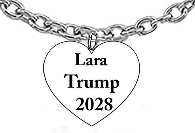Lara Trump 2028, For President, Silvertone Heart On A Adjustable Cable Chain Necklace. What A Wonderful Gift For Yourself, Or Someone Special. Gift Ready Comes In A Black Velvet Bag. Hypoallergenic-Safe. No Nickel, Lead, Or Cadmium In The Metal. Neck Chain Adjusts From 18 Inches To 21 Inches. This Charm Is Available By Request on Bracelets, Earrings, Or Key Chains. Each Jewelry Items Is Made And Assembled When The Order Is Received. Large Orders Can Be Made In 1-5 Days. Handmade In The USA By Military Veterans. Copyright ©2025