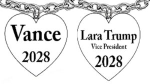 Vance 2028, For President, On The Back Of Charm, “Lara Trump Vice President , 2028”, Silvertone Heart On A Adjustable Cable Chain Necklace. What A Wonderful Gift For Yourself, Or Someone Special. Gift Ready Comes In A Black Velvet Bag. Hypoallergenic-Safe. No Nickel, Lead, Or Cadmium In The Metal. Neck Chain Adjusts From 18 Inches To 21 Inches. This Charm Is Available By Request on Bracelets, Earrings, Or Key Chains. Each Jewelry Items Is Made And Assembled When The Order Is Received. Large Orders Can Be Made In 1-5 Days. Handmade In The USA By Military Veterans. Copyright ©2025