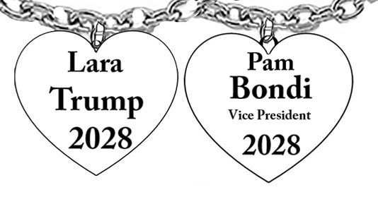 Lara Trump 2028, For President, On The Back Of Charm, “ Pam Bondi, Vice President , 2028 ”, Silvertone Heart On A Adjustable Cable Chain Necklace. What A Wonderful Gift For Yourself, Or Someone Special. Gift Ready Comes In A Black Velvet Bag. Hypoallergenic-Safe. No Nickel, Lead, Or Cadmium In The Metal. Neck Chain Adjusts From 18 Inches To 21 Inches. This Charm Is Available By Request on Bracelets, Earrings, Or Key Chains. Each Jewelry Items Is Made And Assembled When The Order Is Received. Large Orders Can Be Made In 1-5 Days. Handmade In The USA By Military Veterans. Copyright ©2025